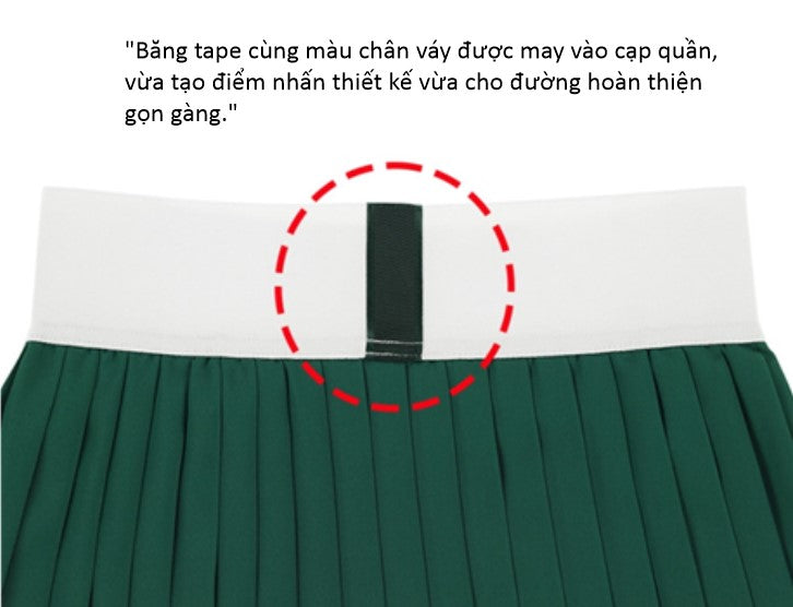 [GSM] Unbalance Pleated Dry-Fit Tennis Skirt - GREEN