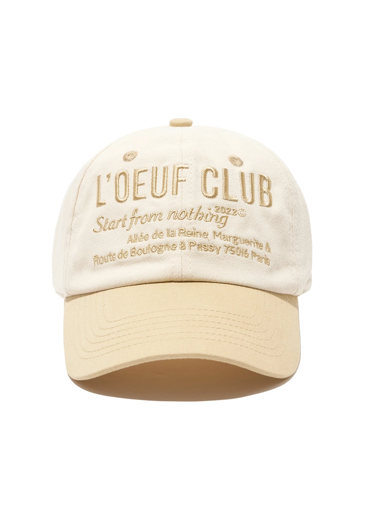 [L'OEUF CLUB] Slogan Ball Cap (Off white/Beige)