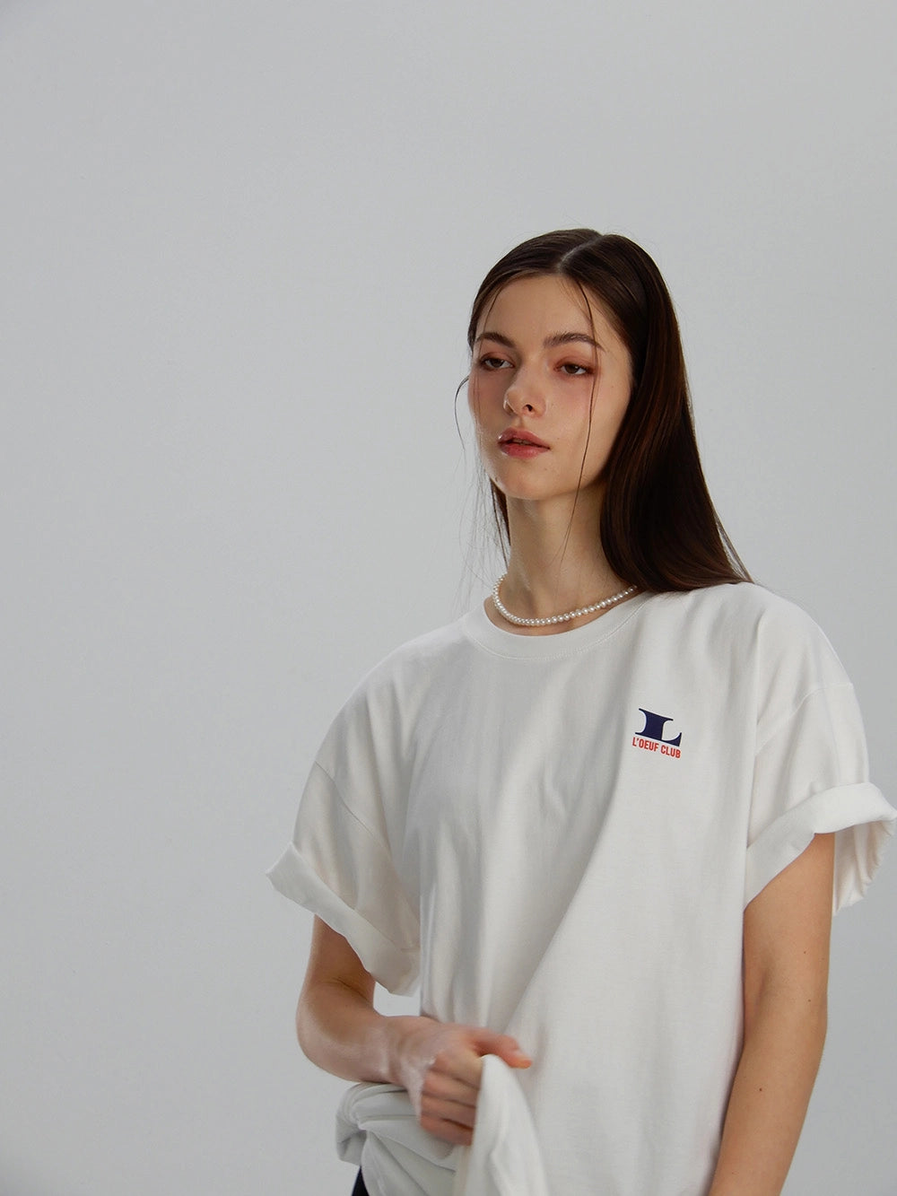 [L'OEUF CLUB] Tennis Play Over-Fit T-Shirt (White)