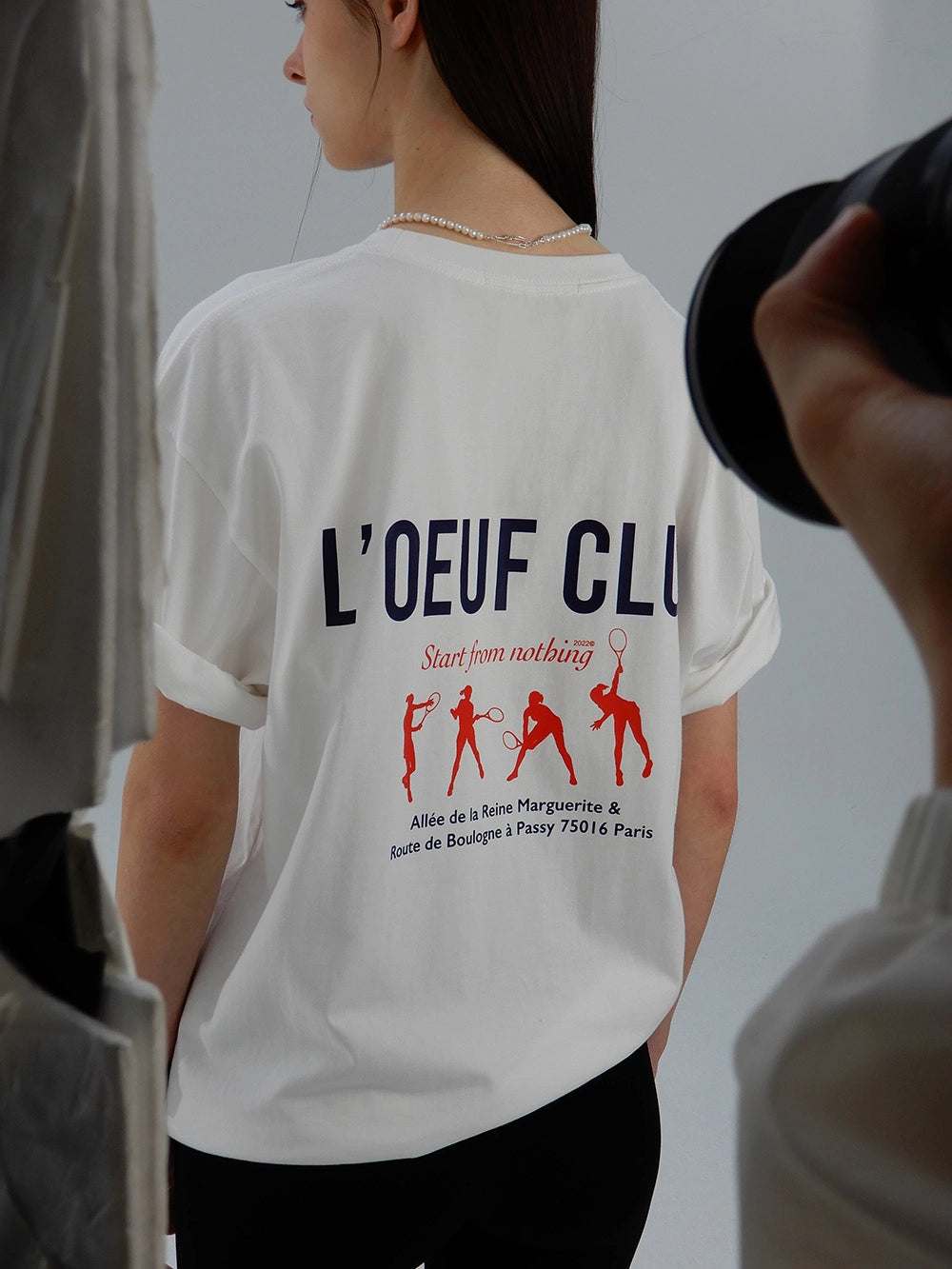 [L'OEUF CLUB] Tennis Play Over-Fit T-Shirt (White)