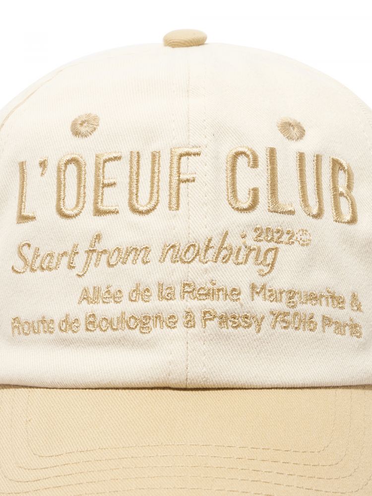 [L'OEUF CLUB] Slogan Ball Cap (Off white/Beige)