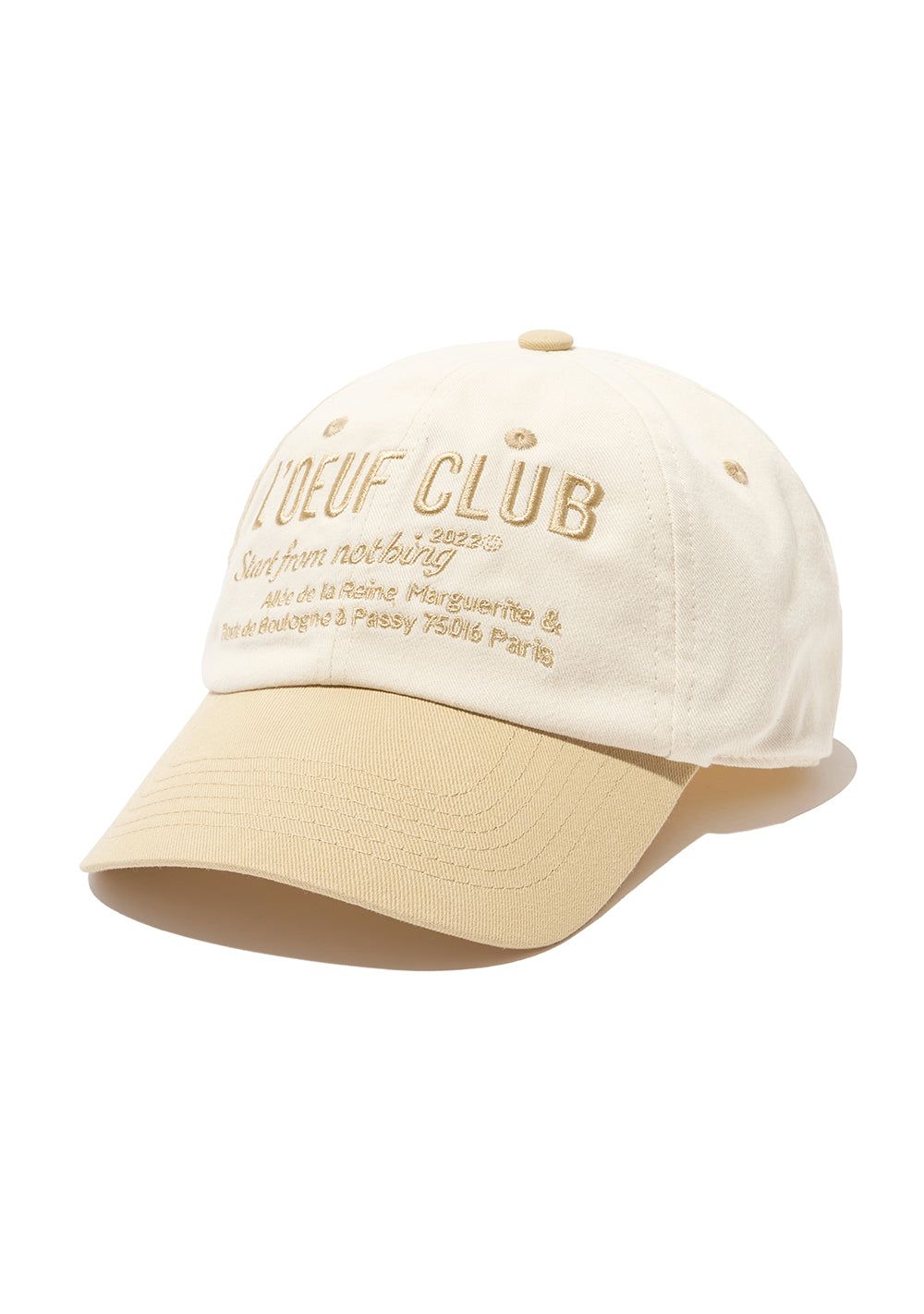 [L'OEUF CLUB] Slogan Ball Cap (Off white/Beige)