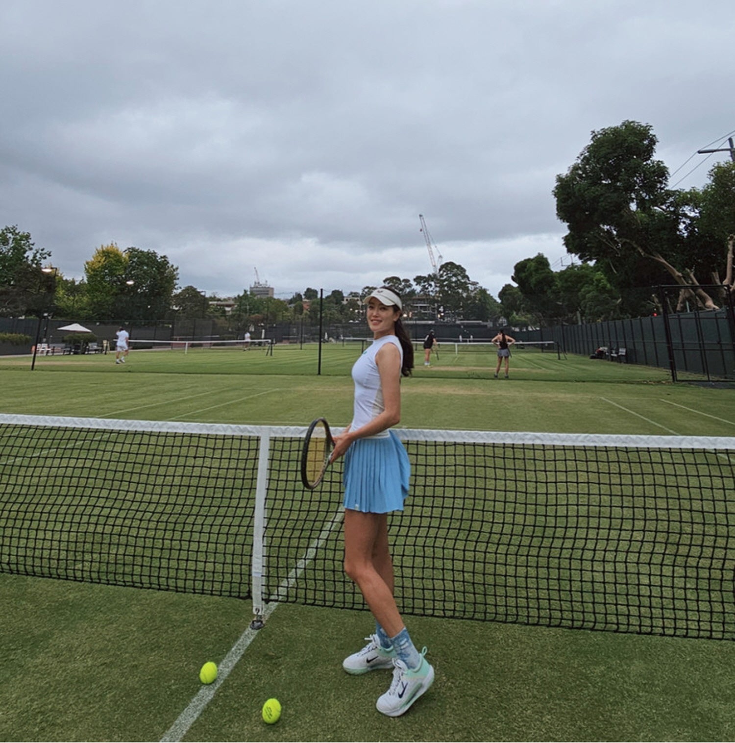 [GSM] Unbalance Pleated Dry-Fit Tennis Skirt - SUMMER BLUE