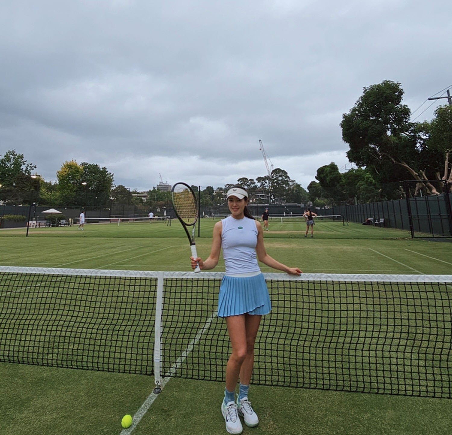 [GSM] Unbalance Pleated Dry-Fit Tennis Skirt - SUMMER BLUE