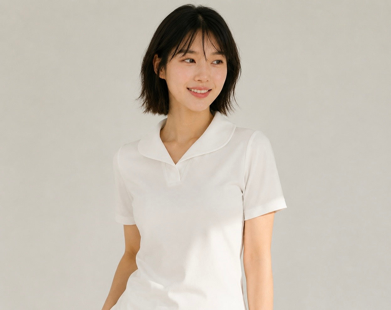[GSM] Slim Fit Collar Short Sleeve Top