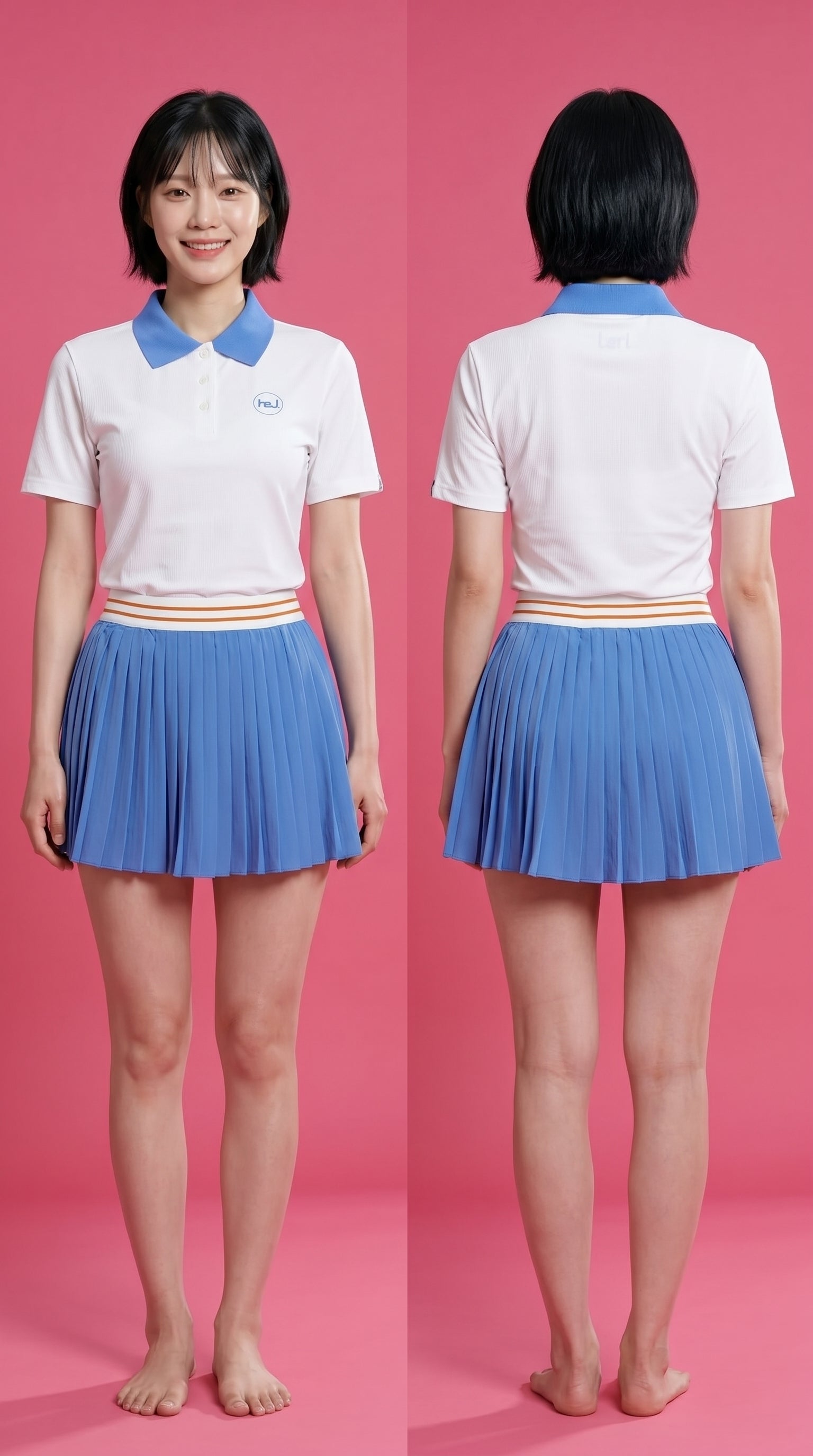 Set up [HEJ] TIMELESS POLO WHITE WOMEN + ETERNAL SKIRT REGATTA