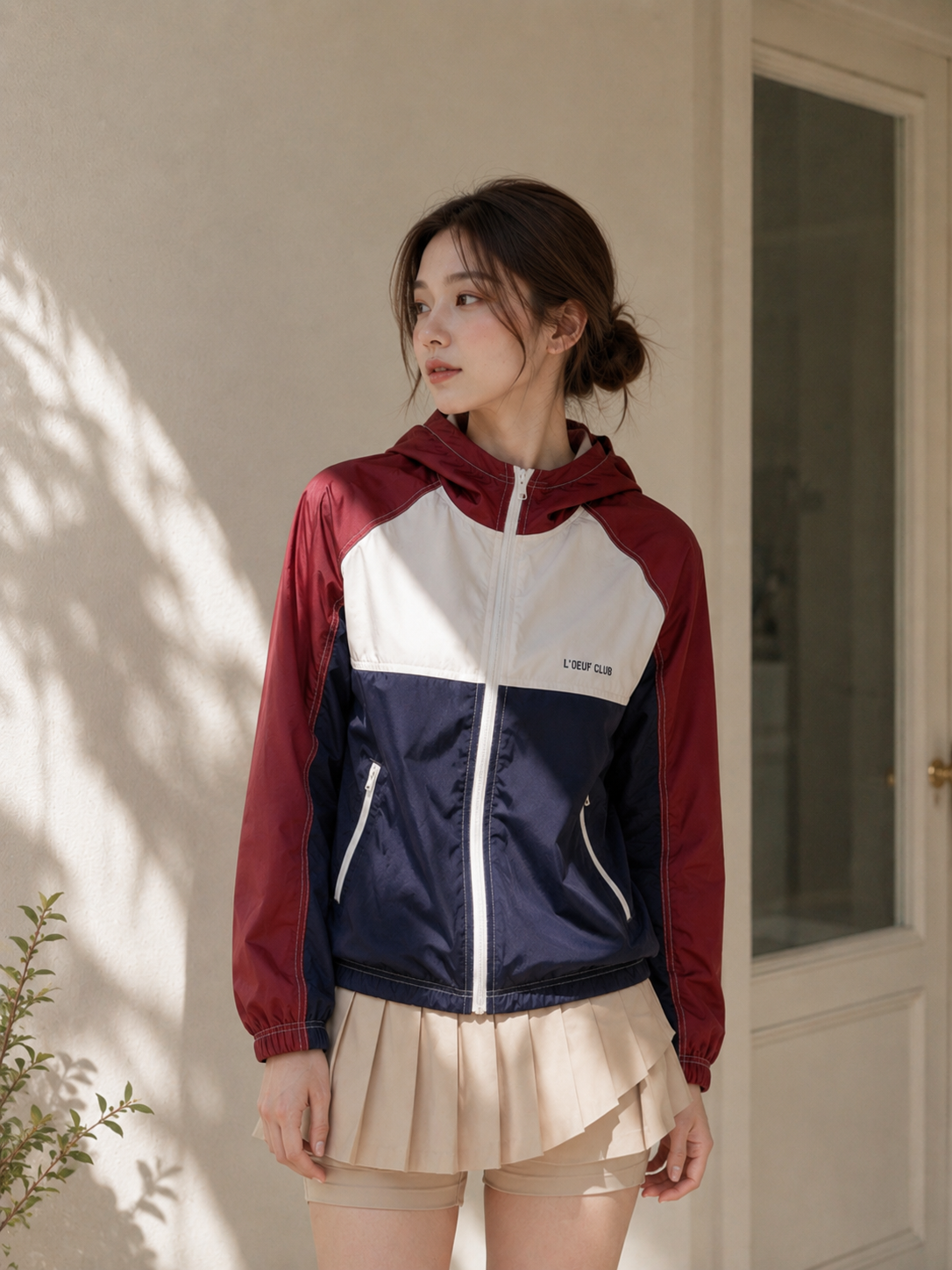 Set up [L'oeuf club] Althea Windbreaker Jacket + Suzanne Skirt