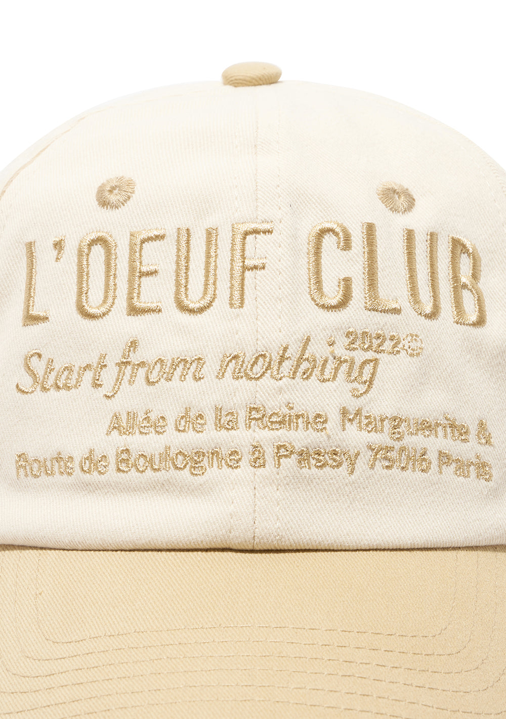 [L'OEUF CLUB] Slogan Ball Cap (Off white/Beige)