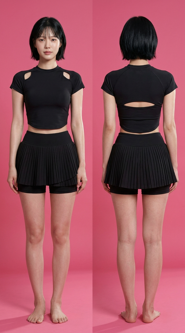 Set up [L'OEUF CLUB] Helen Black Top V2 + Helen Black Skirt V2