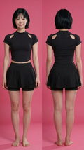 Set up [L'OEUF CLUB] Helen Black Top V2 + Helen Black Skirt V2