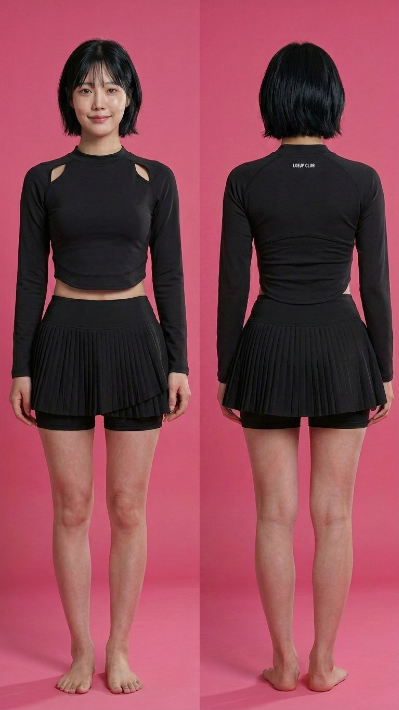 Set up [L'OEUF CLUB] Helen black Longsleeve V2 + Helen Black Skirt V2